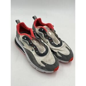 Nike Air Max 270 React Shoes Mens Size 9.5 Gray White Red CT1264-100 Sneakers